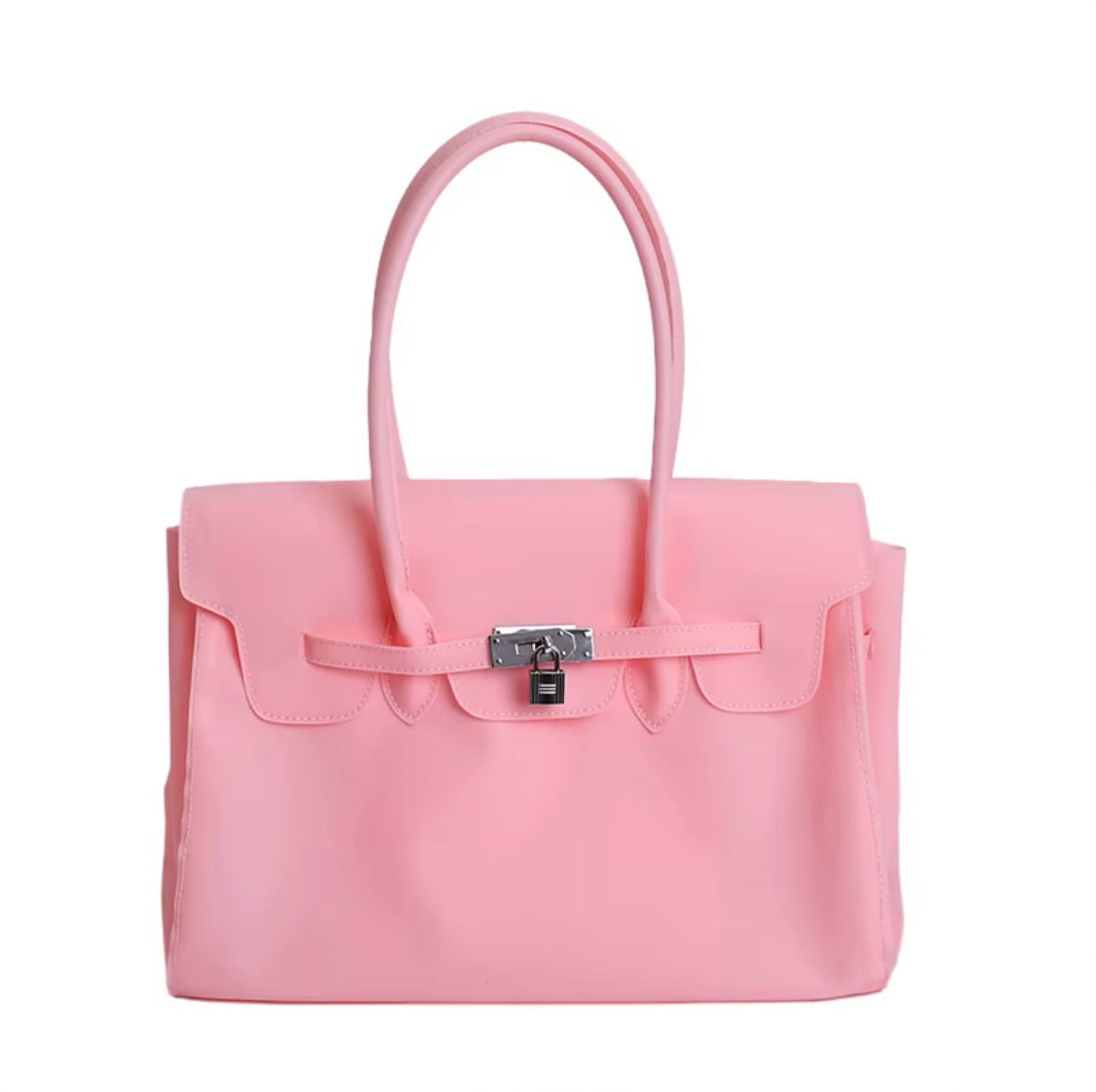 Pink Jelly Padlock Bag