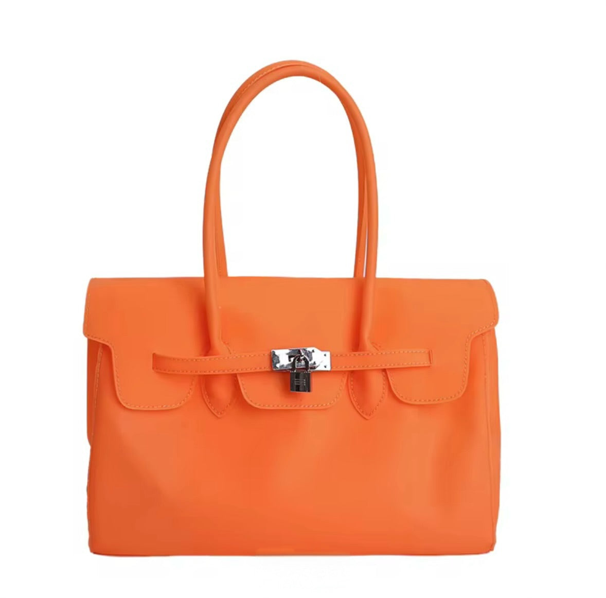 Orange Jelly Padlock Bag