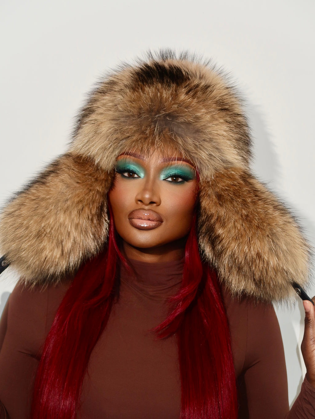 Bonnet impérial en fourrure de raton laveur